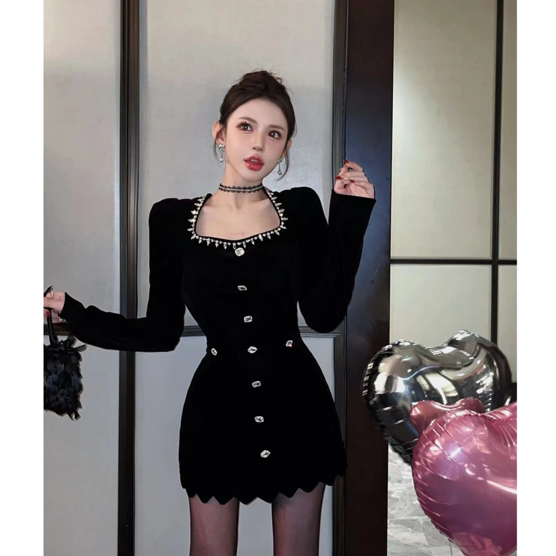 粉红Pink 【名媛生日】法式赫本风高级感连衣裙LWJ23D4Q1315