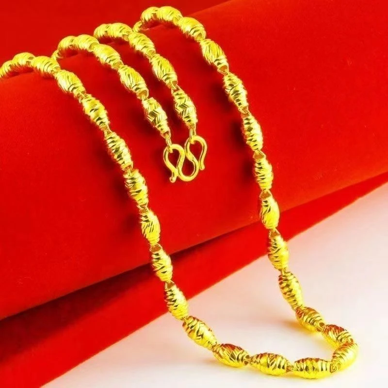 合金项链 2024年新款 橄榄项链 经典气质 网红潮流高端大气上档次