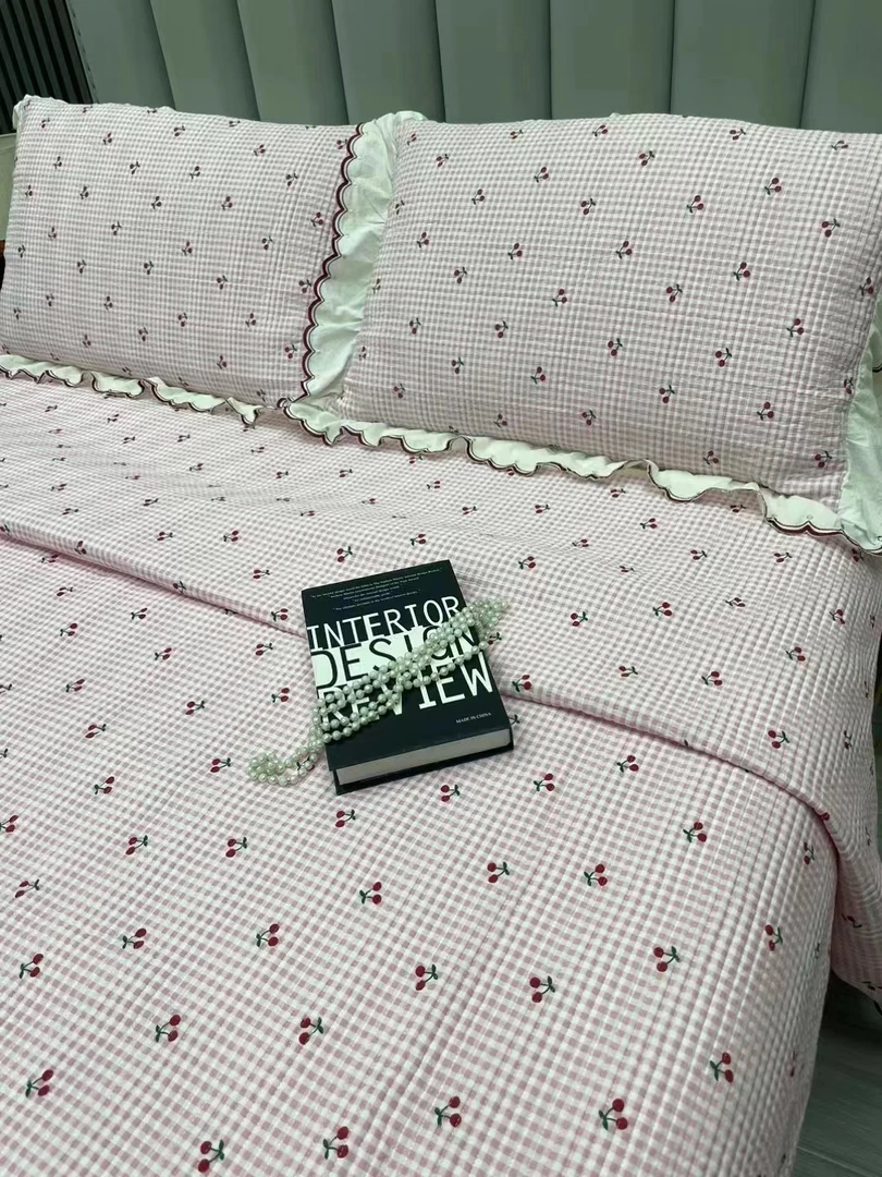 云小棉小樱桃床盖套件(粉)尺寸约2米3✖️2米5