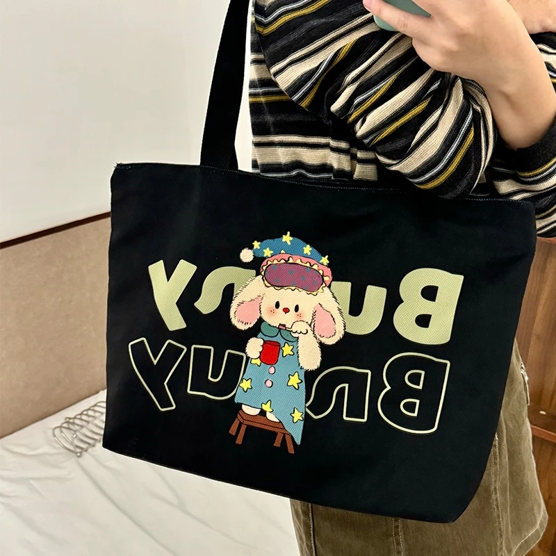 黑色大学生上课饭盒通勤包ins上班韩版手提袋包手提袋上班专用