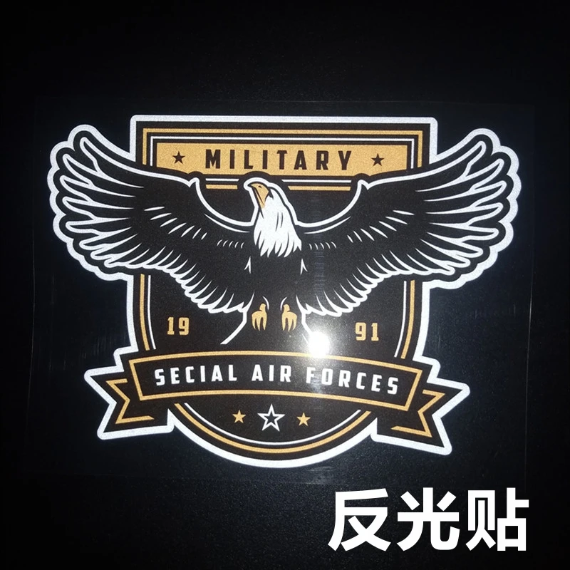 个性老鹰汽摩托电动车汽车身后玻璃窗创意遮挡划痕装饰反光贴纸