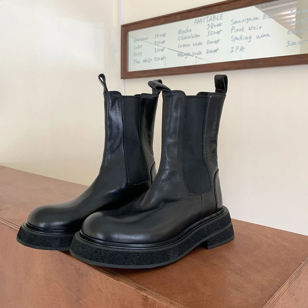 【美靴专家】水洗马皮复古英伦风短靴女