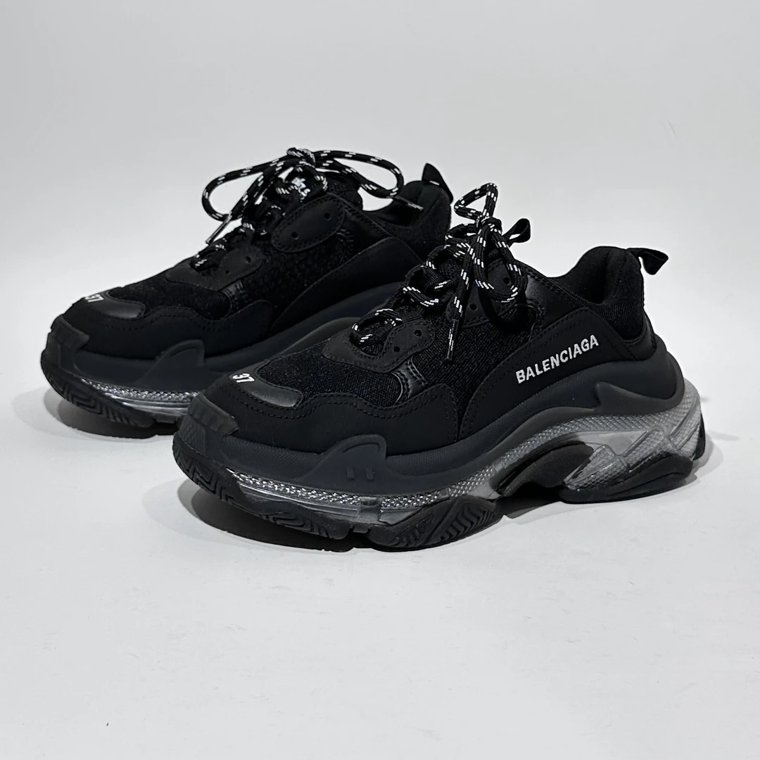 37码/98新/Balenciaga/巴黎世家 TripleS 黑色气垫老爹鞋/ML1191
