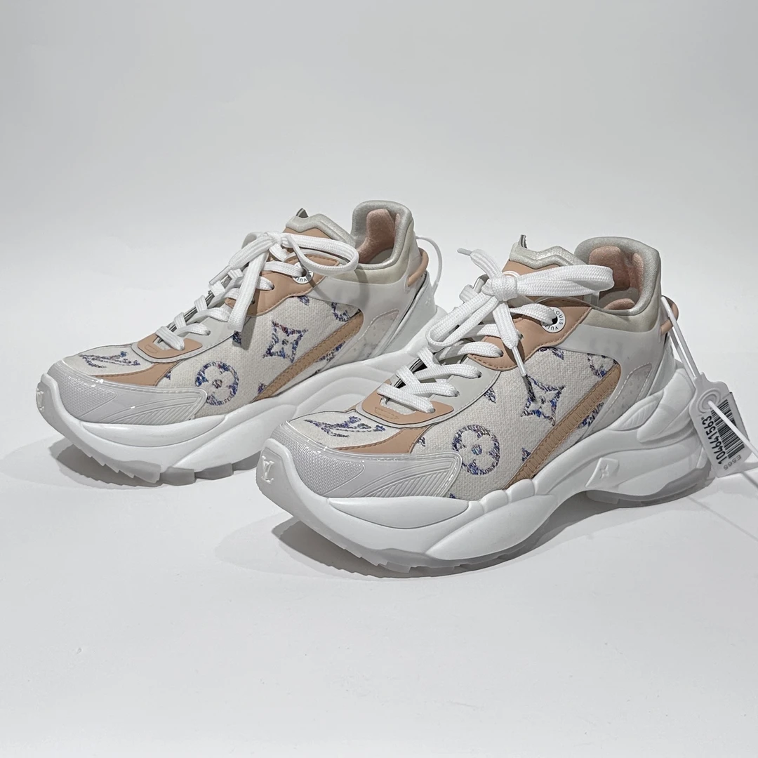 36码/99新/LV/路易威登 Run55 米色时尚运动鞋/ML01414