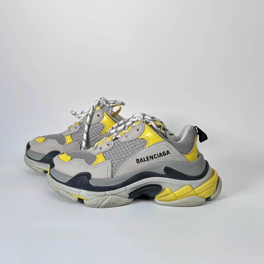 35码/95新/Balenciaga/巴黎世家 TripleS 灰黄老爹鞋/ML0027