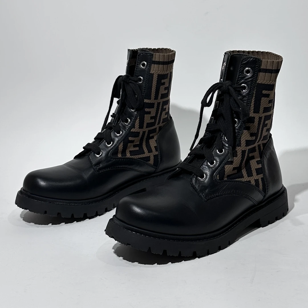 36码/97新/Fendi/芬迪 黑色时尚字母靴/MLC01361