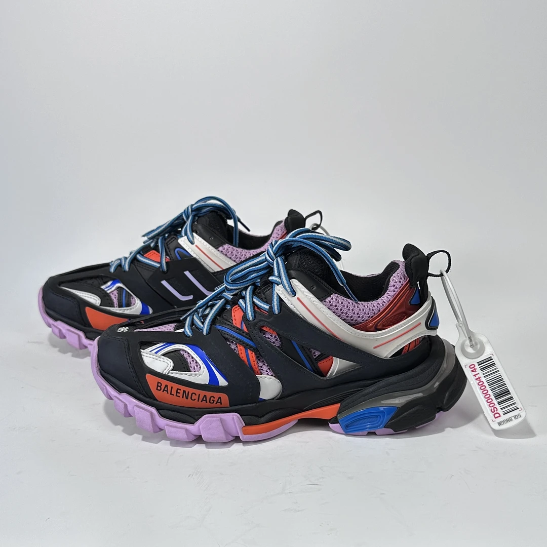 99新 Balenciaga/巴黎世家 36码 Track 黑紫时尚老爹鞋/ML0254