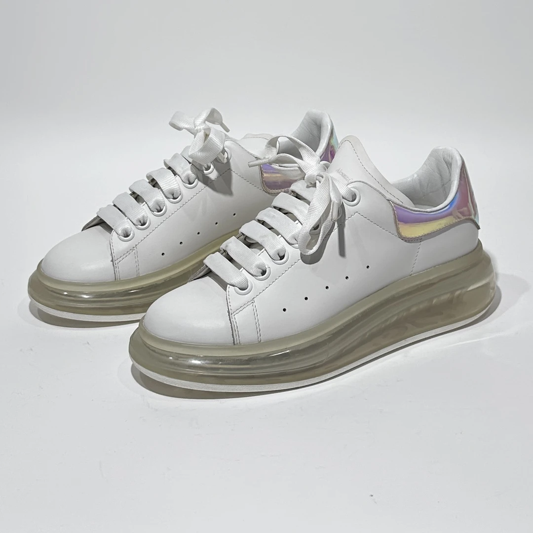 37码/95新/Alexander McQueen/麦昆 炫彩尾时尚气垫小白鞋/ML0852