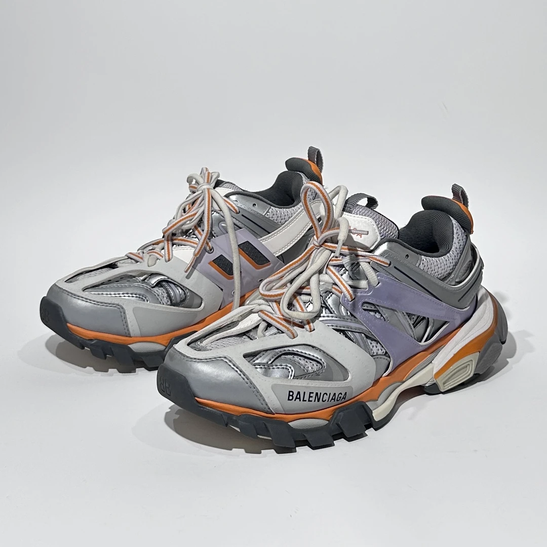 38码/98新/Balenciaga/巴黎世家 Track  灰橙时尚老爹鞋/ML1008