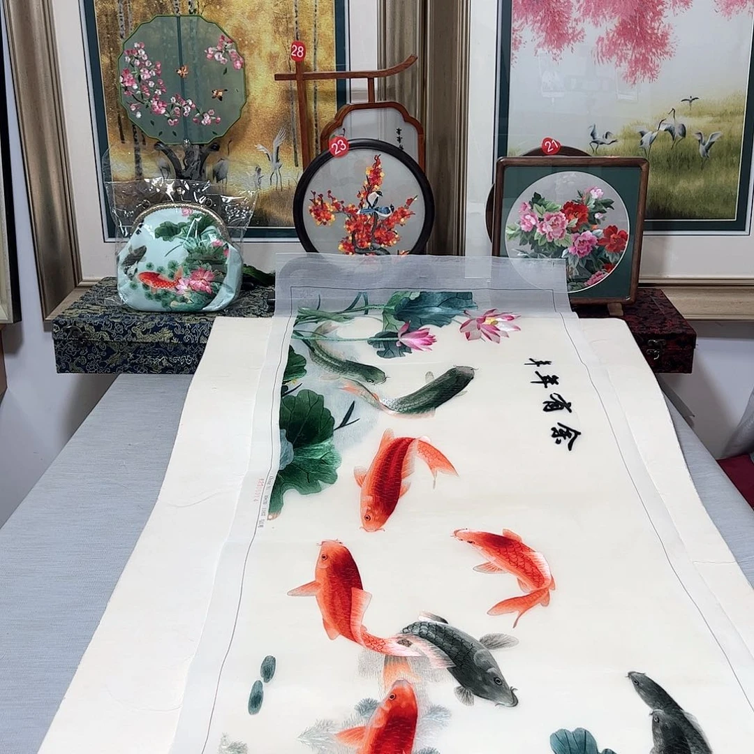 刺绣一****！纯手工刺绣画