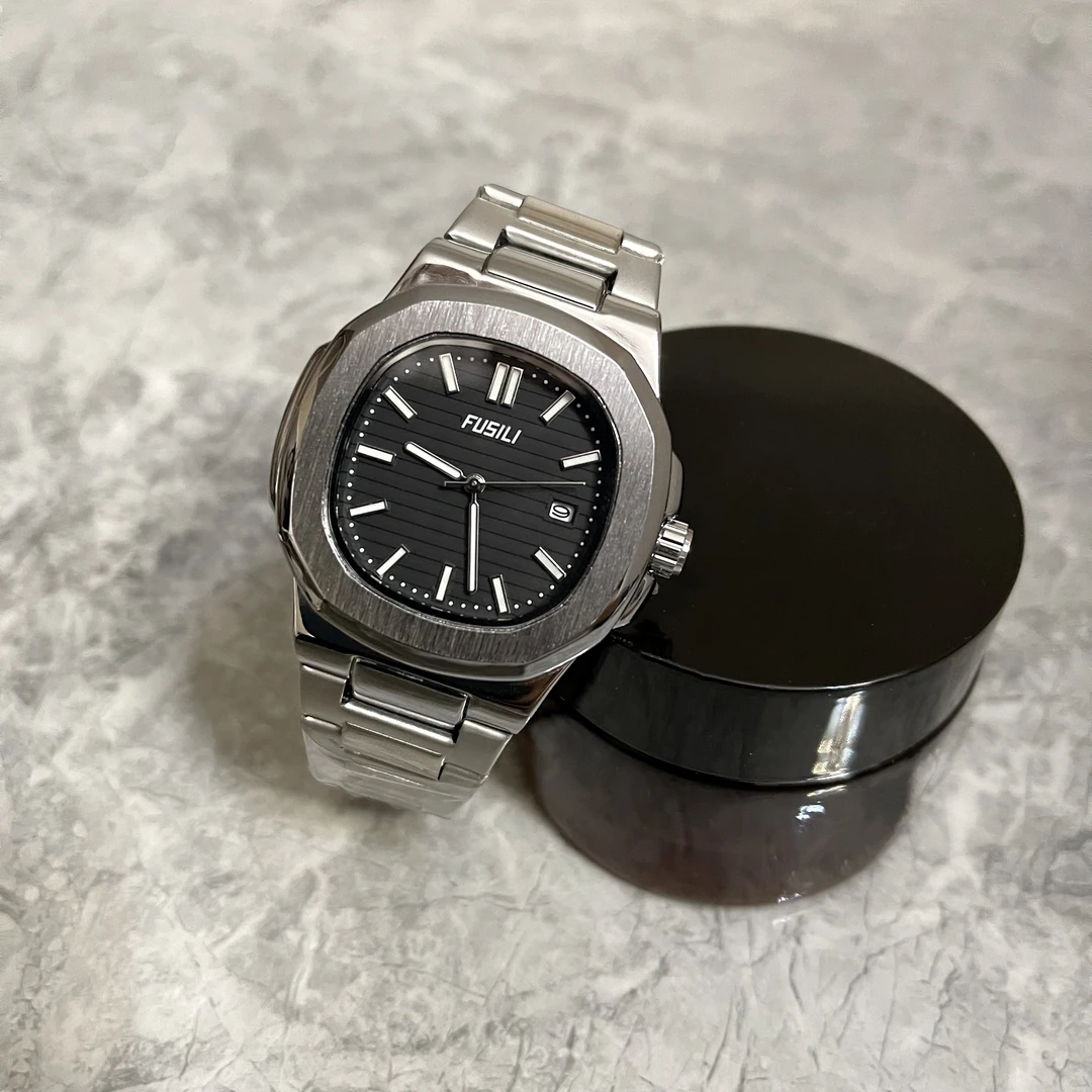 经典鹦鹉方形防水钢带手表男款腕表通勤简约夜光男生手表送礼礼物