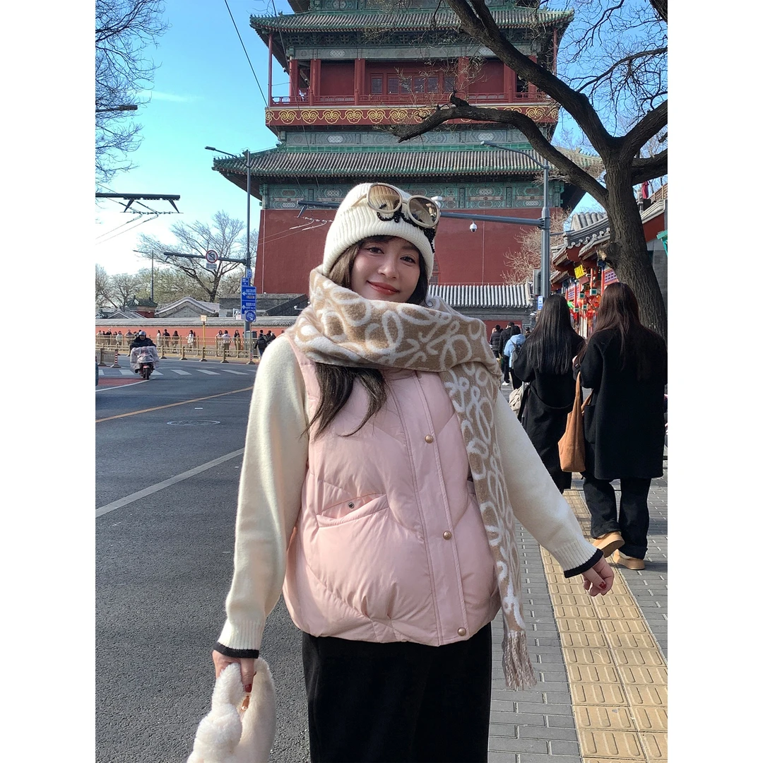 【肉肉定制】大码女装2024冬季新品轻柔羽绒外穿马甲保暖背心外套