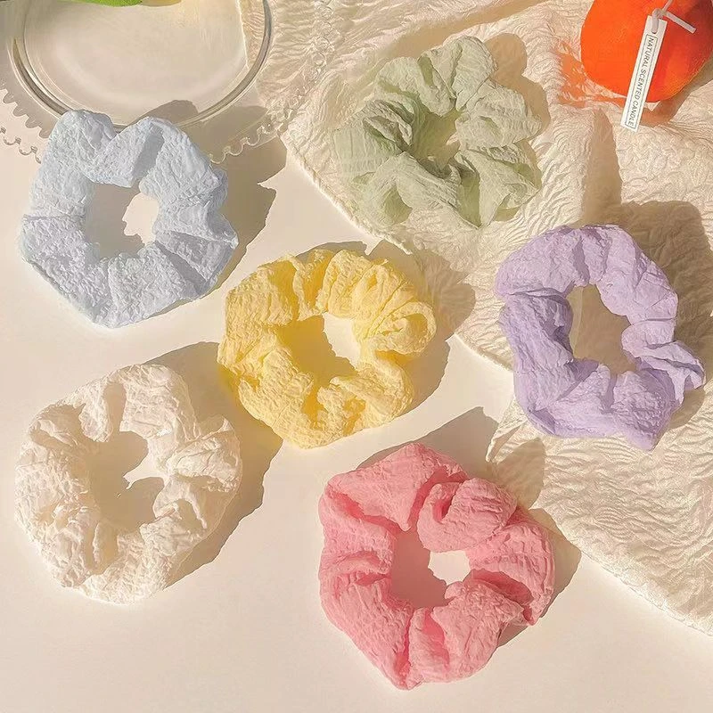 多巴胺纯色清新少女大肠发圈简约头绳扎头发绳可爱皮筋甜美风发饰