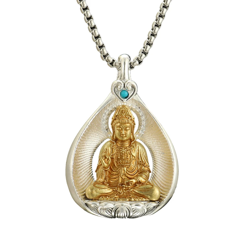 汉传观音纯铜吊坠家居挂链