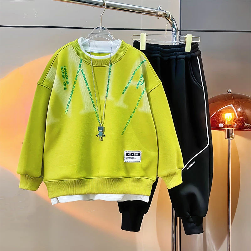 男童春秋套装卫衣裤子两件套儿童帅气中大童男孩2025新款童装洋气