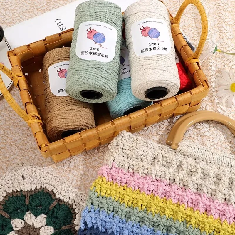 【三两】2MM空心棉线中粗棉麻线手工编织diy钩针帽子包包线圆股线