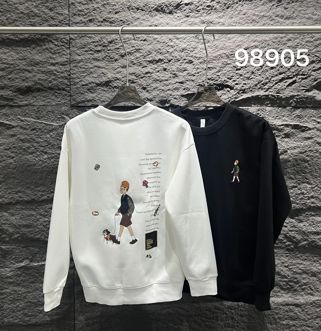 【唐总精选】简约时尚字母印花卫衣潮流百搭休闲长袖上衣-98905-