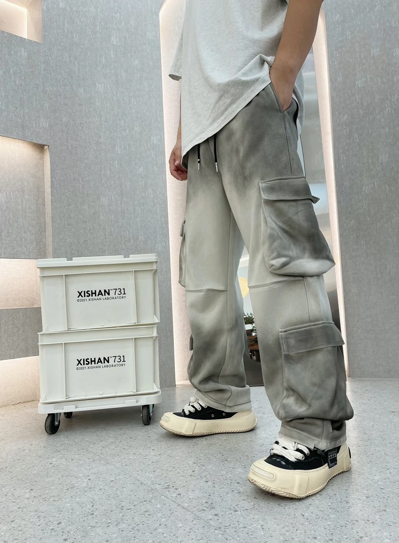 2024秋季工装大兜直筒水洗男士百搭休闲卫裤时尚
