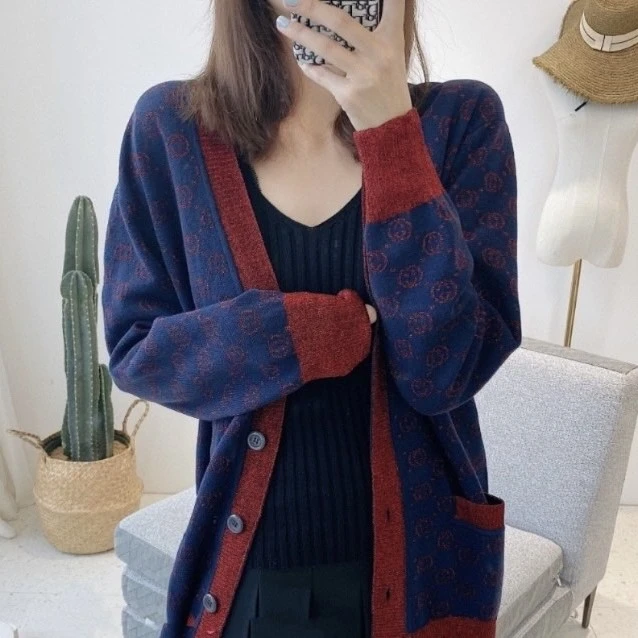 99新 GUCCI/古驰 古驰ogo满印花色针织衫 /XS/A00234/