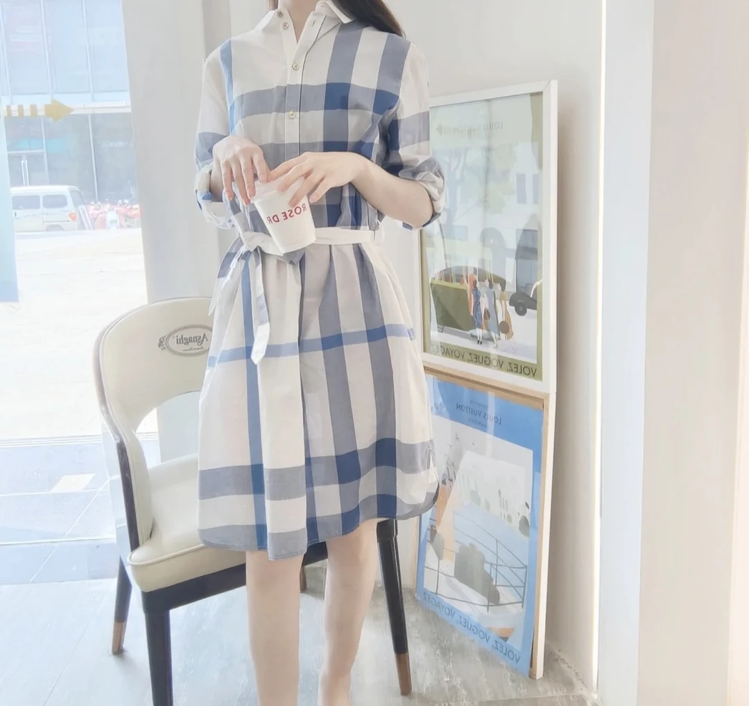 博柏利衬衫裙/UK6/肩37/胸90/长88/A01203