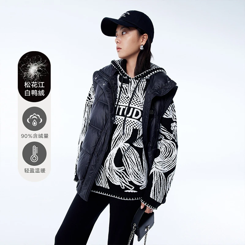 【热力感羽绒马甲】恩派雅23秋新款老钱风白鸭绒轻羽绒服XWIAAY002A