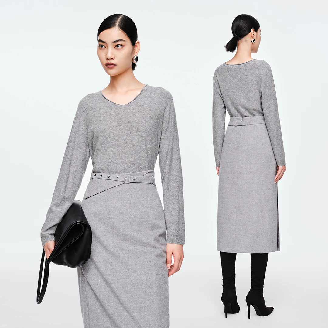 【反季专属】【Baby山羊绒】恩派雅2023秋冬V领针织衫上衣XWIIW9541A