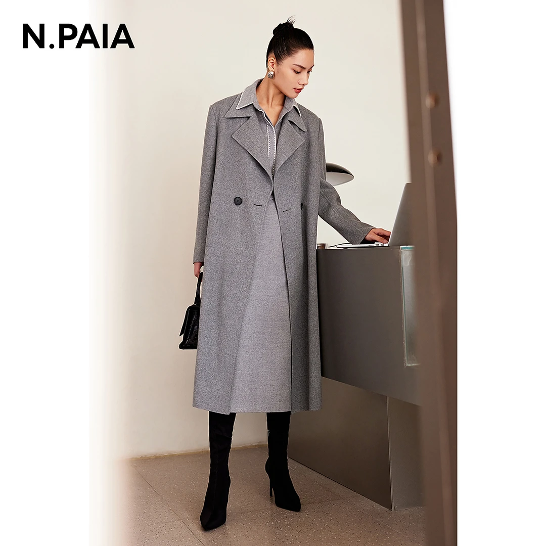 【星线好物】恩派雅秋冬高支双面尼H型廓形大衣外套XNIIW8304A