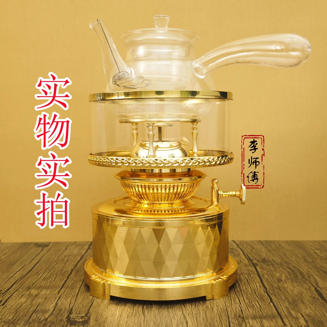 新款纯铜菱形灯身空气灯茶炉复古老式煮茶炉煮茶煮水