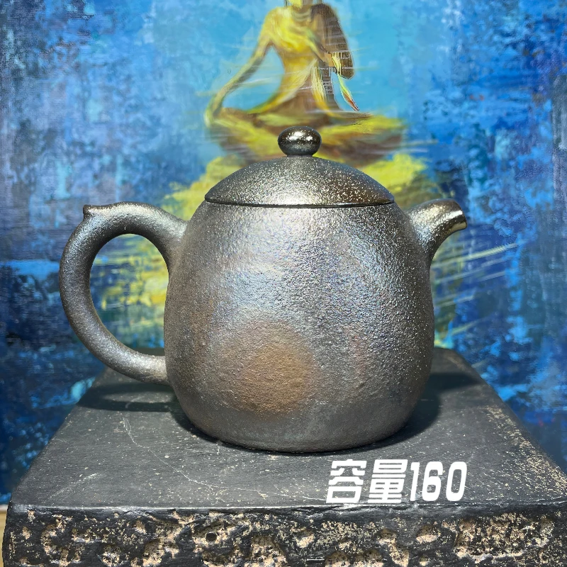 云南建水紫陶柴烧秦权壶陶瓷纯手工功夫茶具容量约160ml