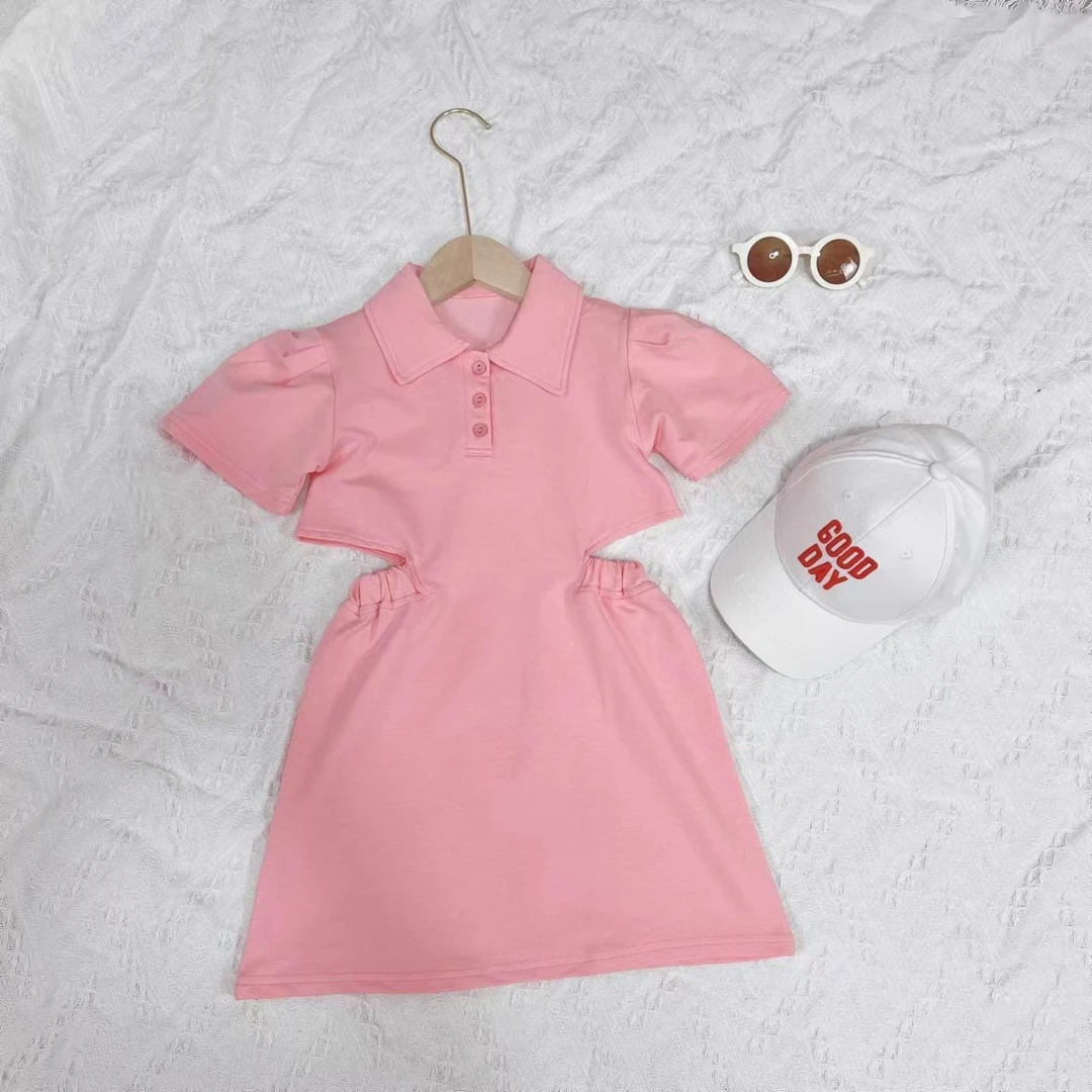 韩版夏季女童宝宝翻领POLO衫小仙女连衣裙中国风小女孩中长款裙子