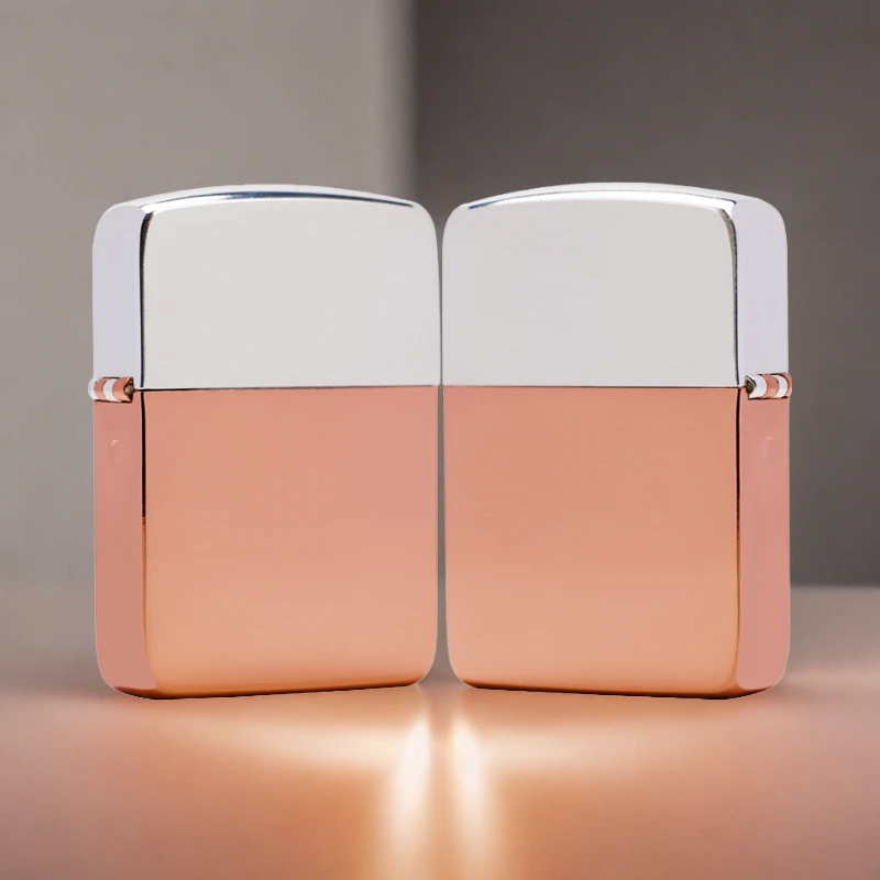 ZIPPO1941经典复刻上镀银下镀紫铜双拼色 打火机 KF-GY