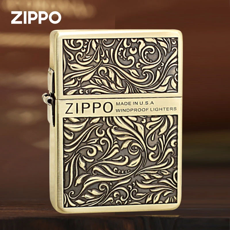 ZIPPO千语1935双面唐草平头机送防风 正品打火机【玖佰度优选】