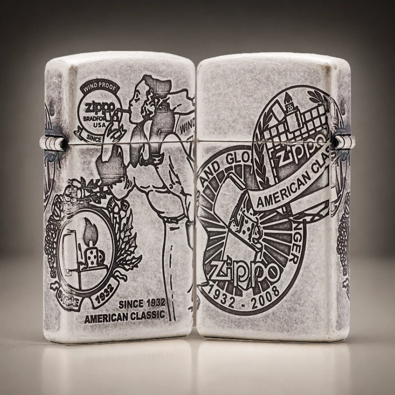 ZIPPO古银纤巧窄机 环游风女 打火机 KF