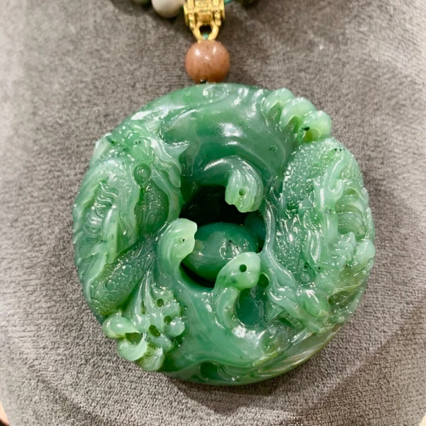 和田玉精品双龙护主男女吊坠项链毛衣链