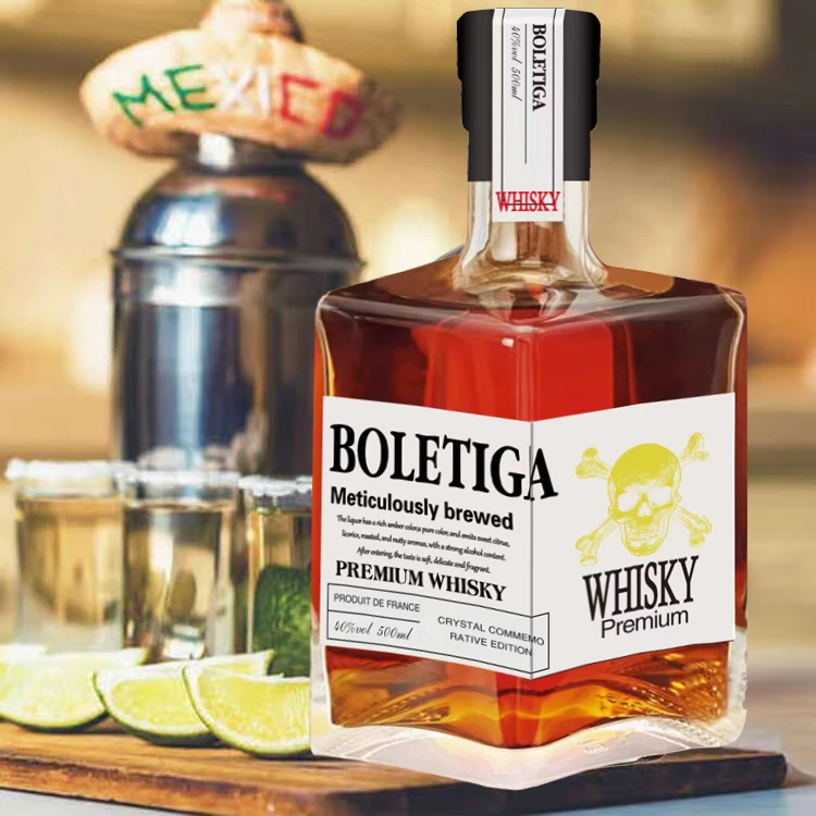 水晶纪念版洋酒威士忌40度500毫升烈酒酒吧聚会微醺小酌送礼收藏