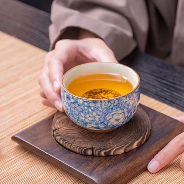 F249-汝窑青花铜钱禅定主人杯CB