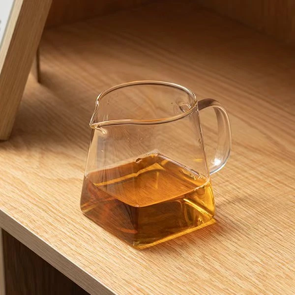 C667-耐高温方形玻璃公道杯手工分茶器家用茶海