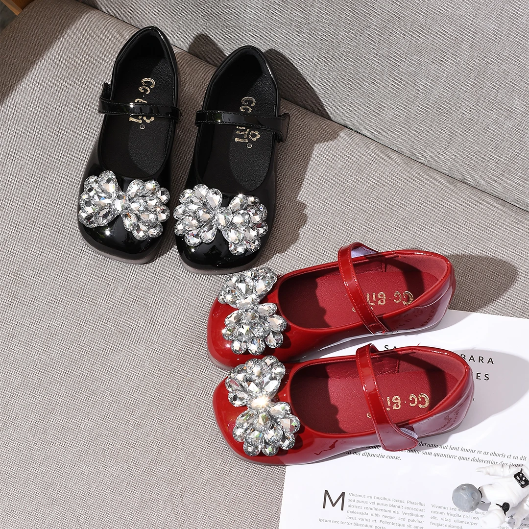 2025新年款女童童鞋小皮鞋爱莎水晶鞋儿童女孩玛丽珍百搭公主鞋