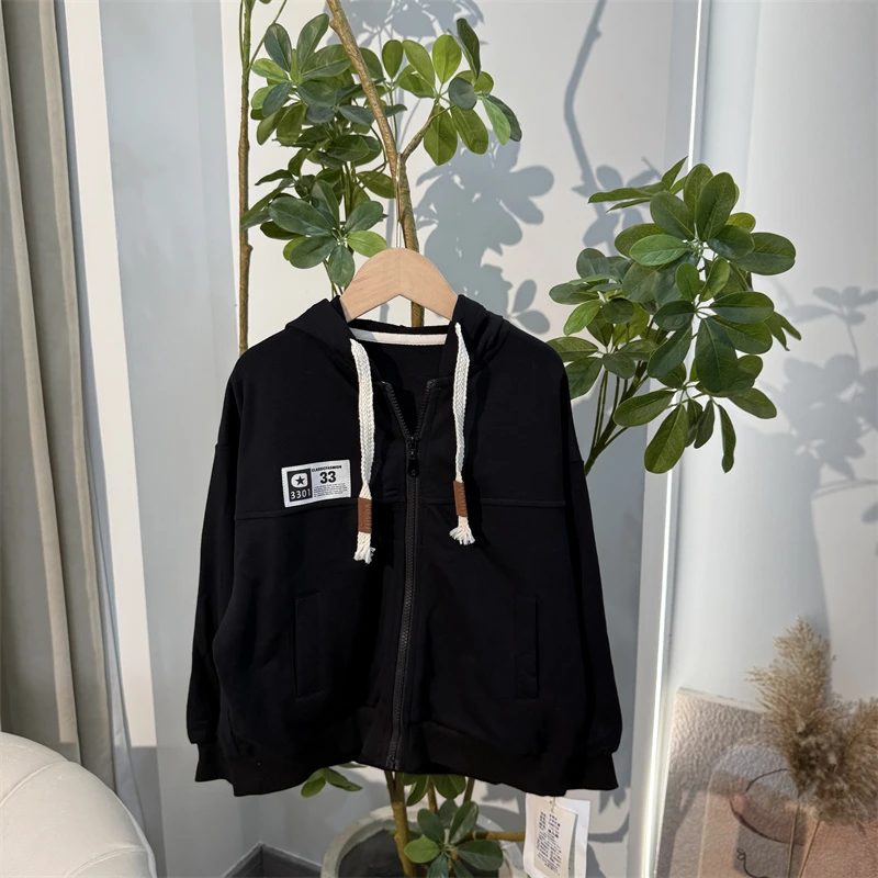 322【喵】儿童时尚休闲拉链连帽外套-8728