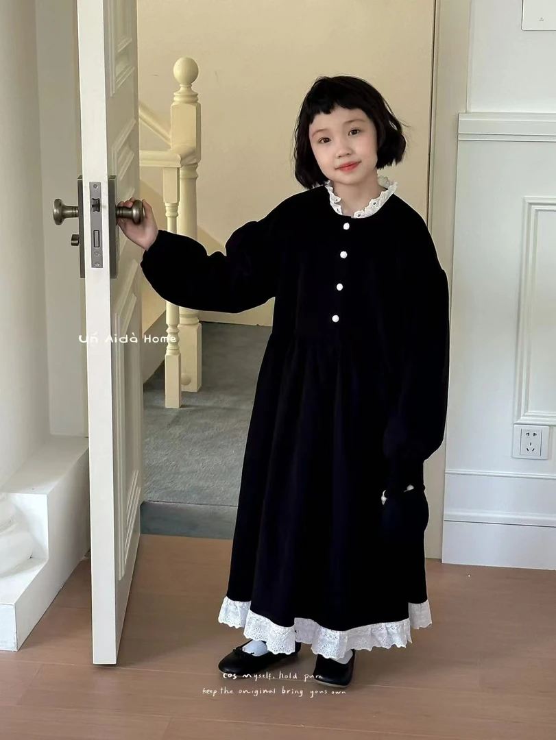 215【UN】女童时尚休闲连衣裙-90185