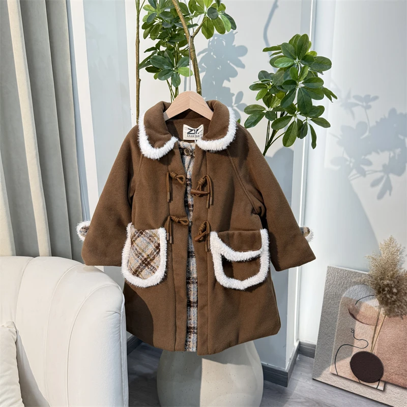 215儿童时尚加棉休闲长款外套-002