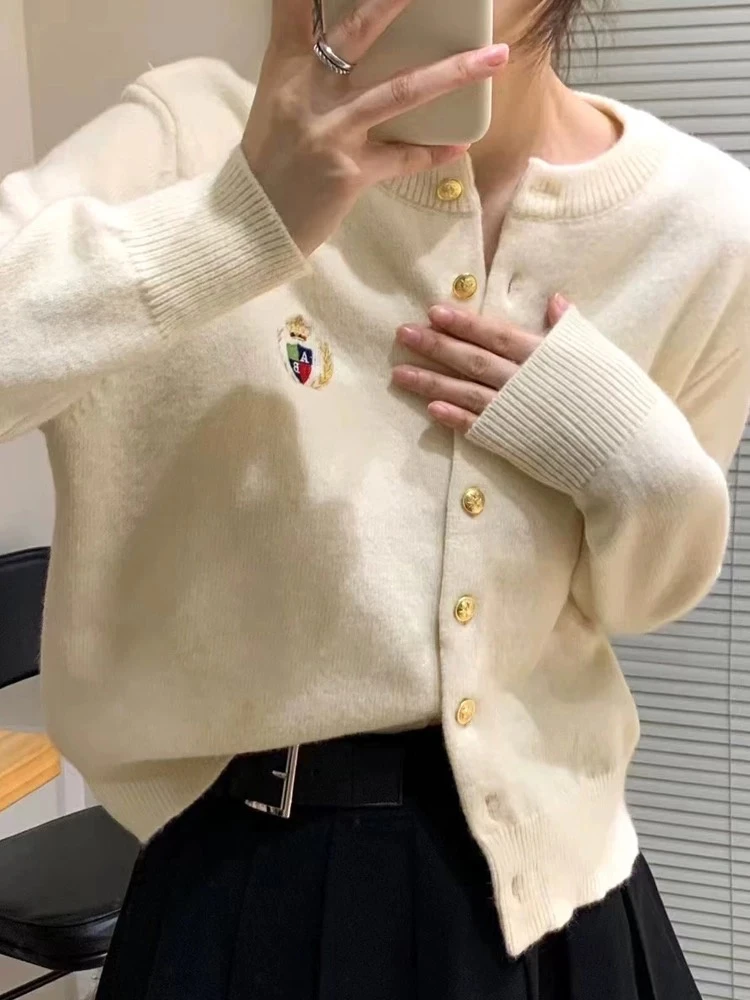 116大童亲子时尚休闲白色毛衣开衫-8A2