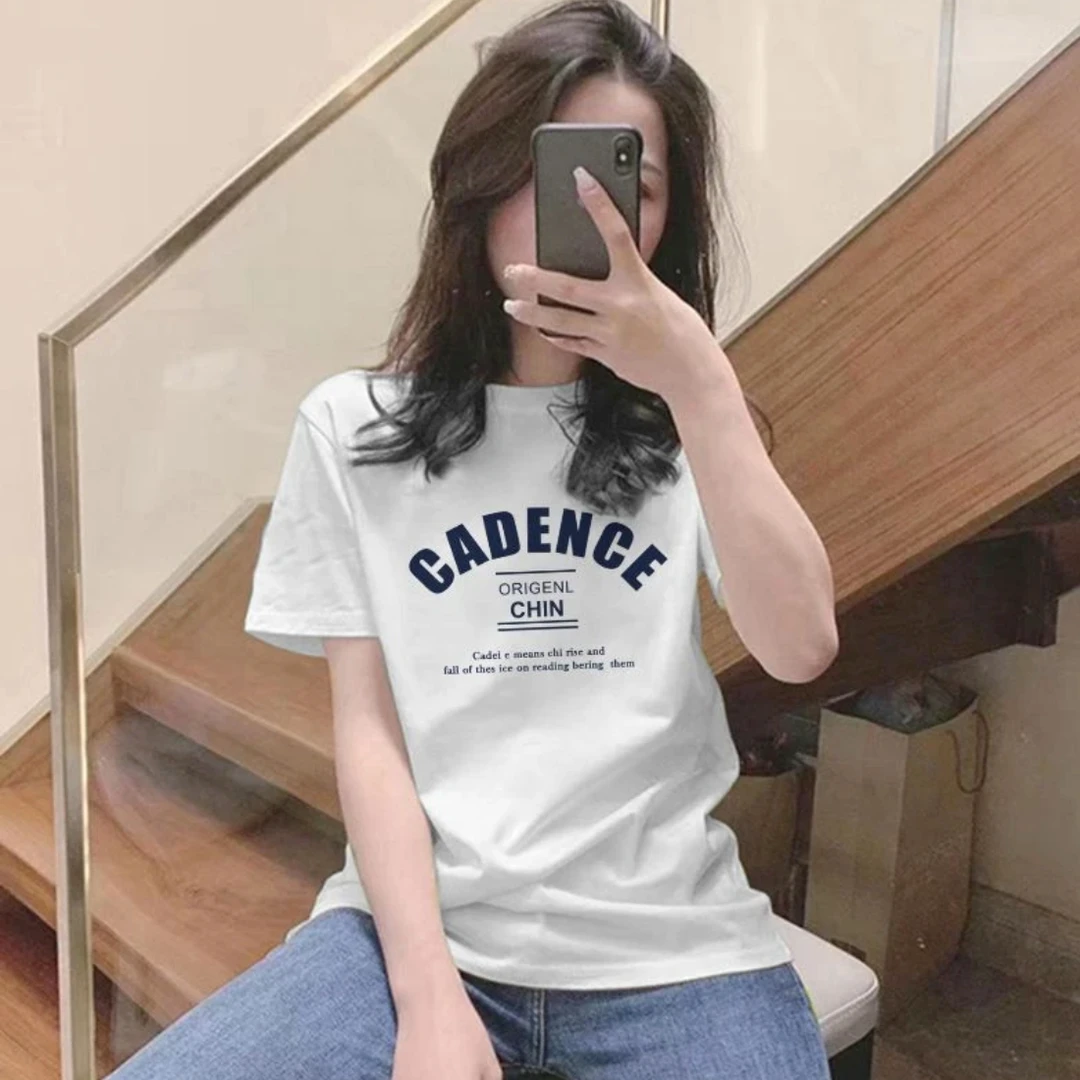 2023夏季时尚百搭男女同款 CHIN 印花短袖圆领t恤出游情侣短袖