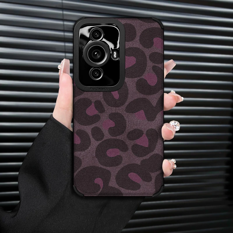 蓝粉豹纹适用华为NOVA11/PRO气质手机壳翻毛皮新款复古皮质防摔