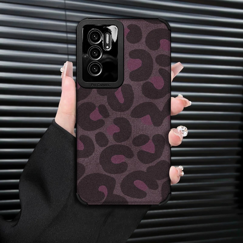 蓝粉豹纹适用华为P40/PRO气质手机壳新款复古皮质防摔