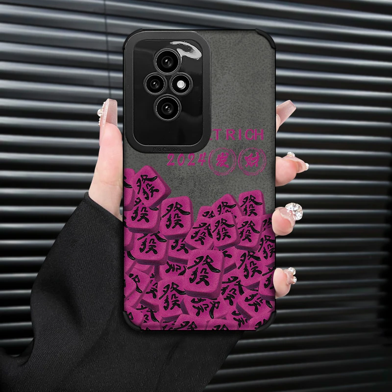 高级感发财适用荣耀200/PRO新款手机壳翻毛皮手链气质防摔复古