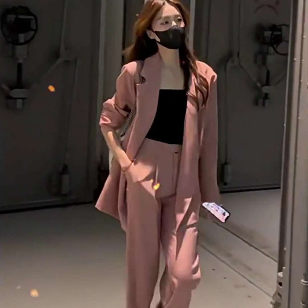 高级感气质时尚套装女春季2024新款宽松显瘦西装上衣阔腿裤两件套