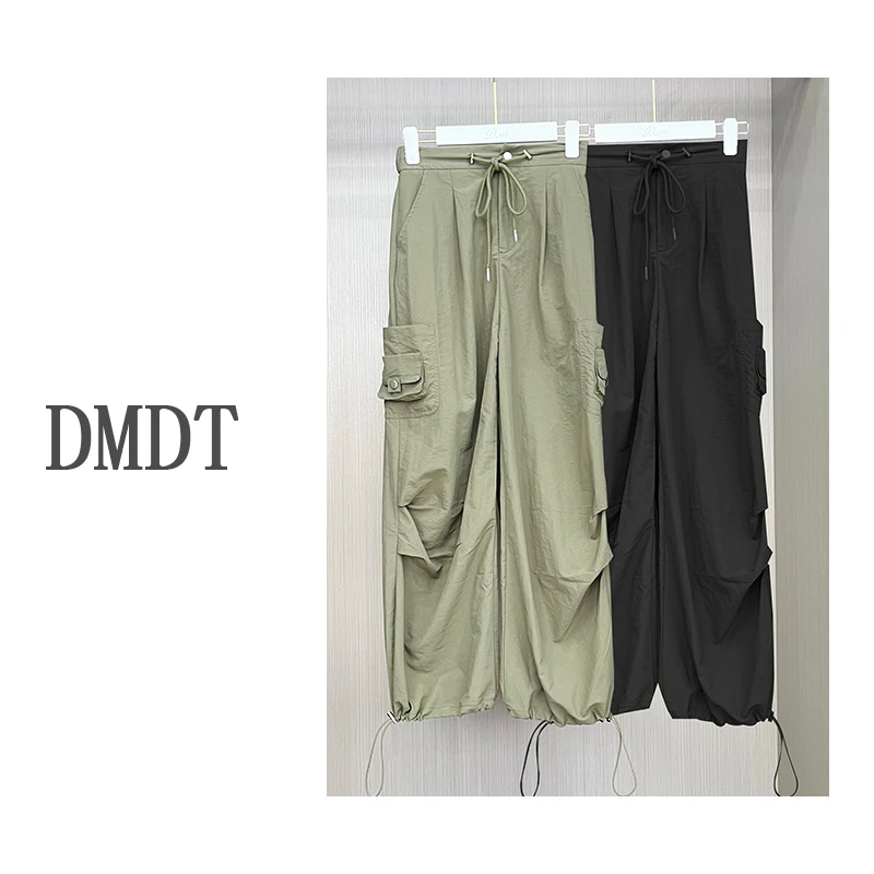 【DMDT潮牌】半松紧腰显瘦女士可抽绳束脚潮流简约风时尚休闲裤9392