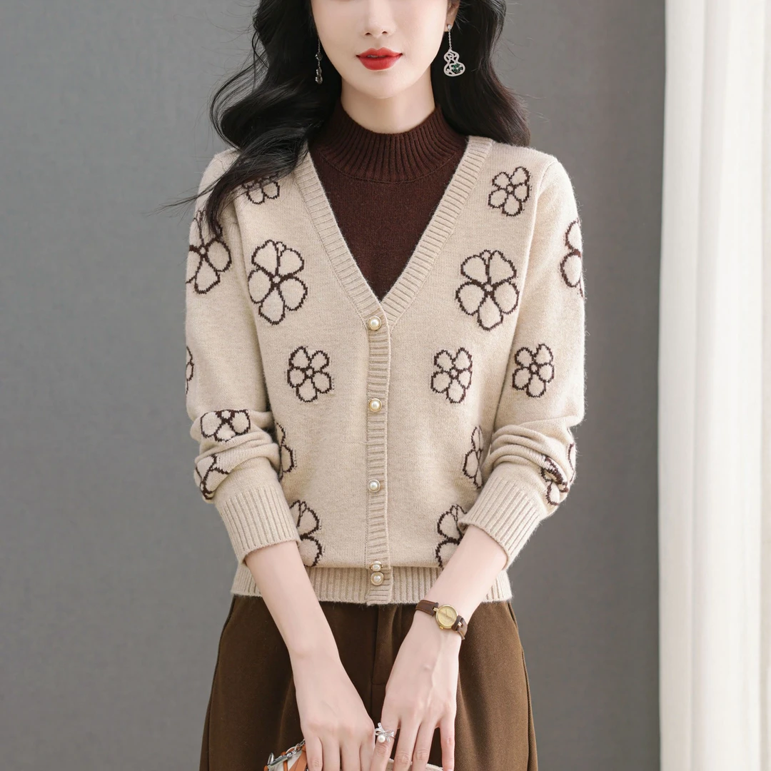 假两件针织衫女士秋冬半高领打底衫搭显瘦套头毛衣2024年新款上衣