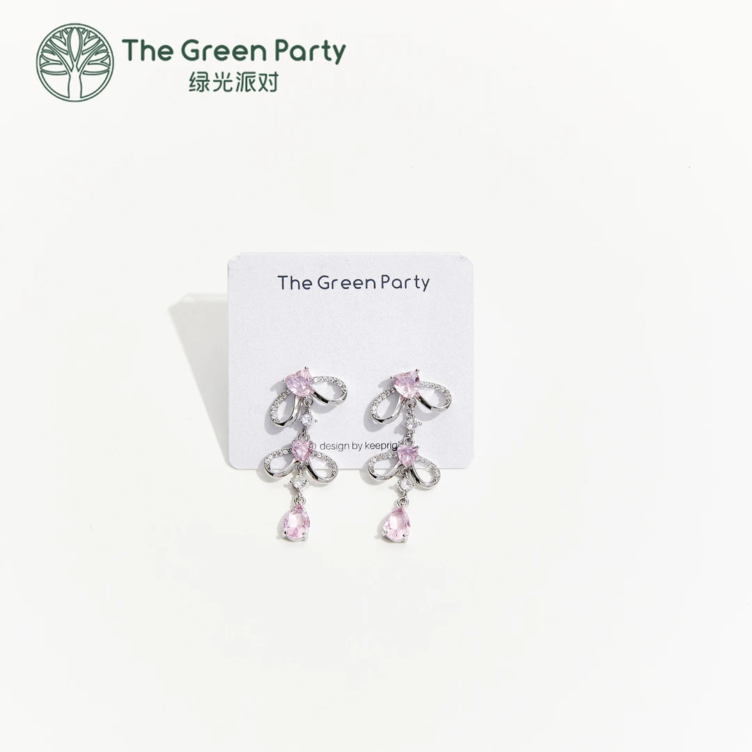925银针TheGreenParty【朝花夕拾】设计师款流苏水滴耳钉耳环